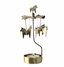 Load image into Gallery viewer, Gold Horse Tealight Spinner
