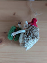 Load image into Gallery viewer, Hedgehog with Gift Hanging Christmas Decoration