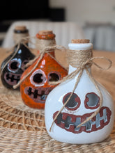 Load image into Gallery viewer, Set of 3 Halloween Light Up Pottery Bottles – 13cm