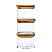 Load image into Gallery viewer, Stacking Glass Storage Jars - Set of 3