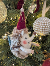 Load image into Gallery viewer, Hedgehog with Christmas Tree Hanging Decoration