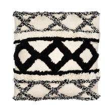 Load image into Gallery viewer, Scandi Boho Cushion Cover – 40x40cm | Monochrome Geometric Design