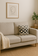 Load image into Gallery viewer, Scandi Boho Cushion Cover – 40x40cm | Monochrome Geometric Design