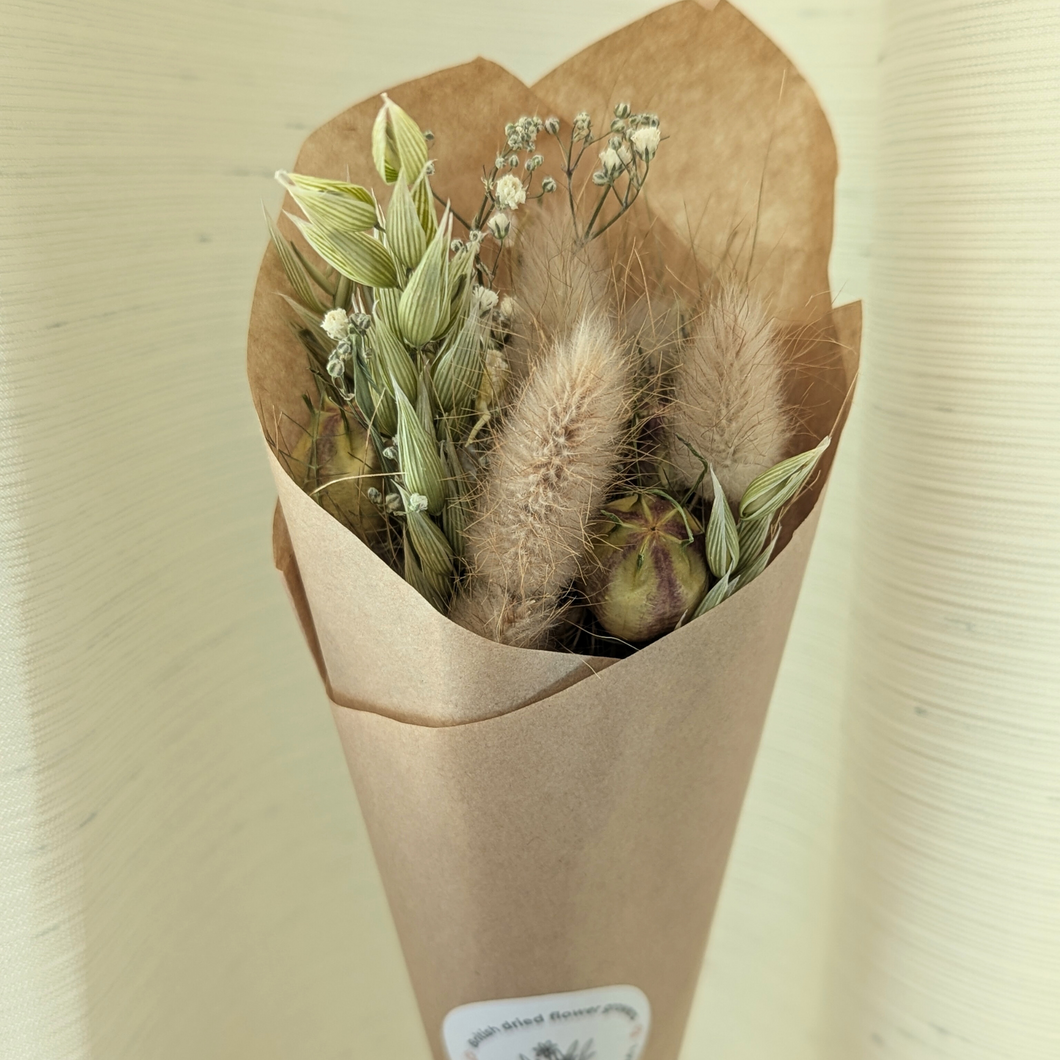 White Natural Mini Dried Bouquet