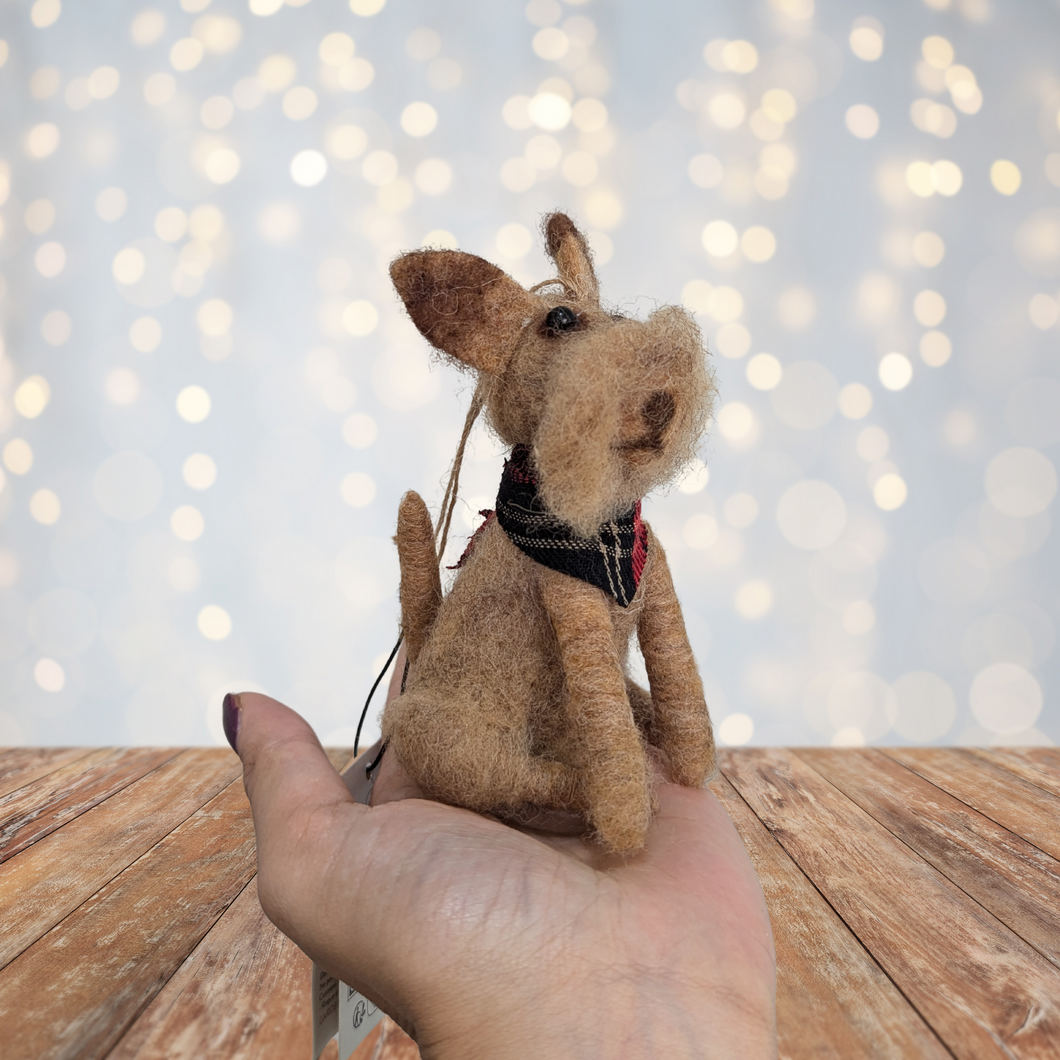 Dog With Bandana Felt Decoration