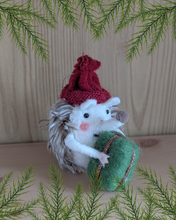 Load image into Gallery viewer, Hedgehog with Gift Hanging Christmas Decoration

