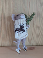 Load image into Gallery viewer, Ice-Skating Mouse ornament
