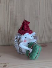 Load image into Gallery viewer, Hedgehog with Gift Hanging Christmas Decoration
