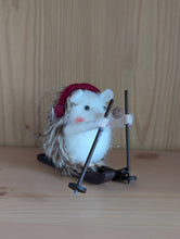 Load image into Gallery viewer, Hedgehog on Skis Hanging Christmas Decoration
