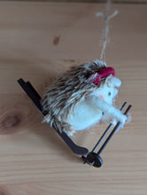 Load image into Gallery viewer, Hedgehog on Skis Hanging Christmas Decoration
