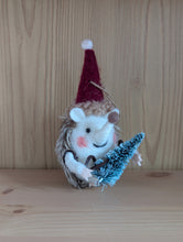 Load image into Gallery viewer, Hedgehog with Christmas Tree Hanging Decoration
