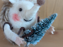 Load image into Gallery viewer, Hedgehog with Christmas Tree Hanging Decoration
