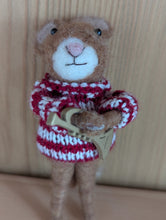 Load image into Gallery viewer, Mouse with Trumpet Hanging Christmas Decoration
