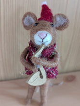 Load image into Gallery viewer, Mouse with Saxophone Hanging Christmas Decoration
