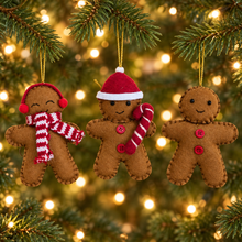 Load image into Gallery viewer, Festive Gingerbread Decorations (3)
