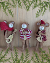 Load image into Gallery viewer, Musician Mice Trio Hanging Christmas Decorations (3)
