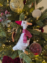 Load image into Gallery viewer, Goose with Wreath Hanging Decoration
